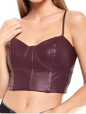 Express Faux Leather Corset, EUC
